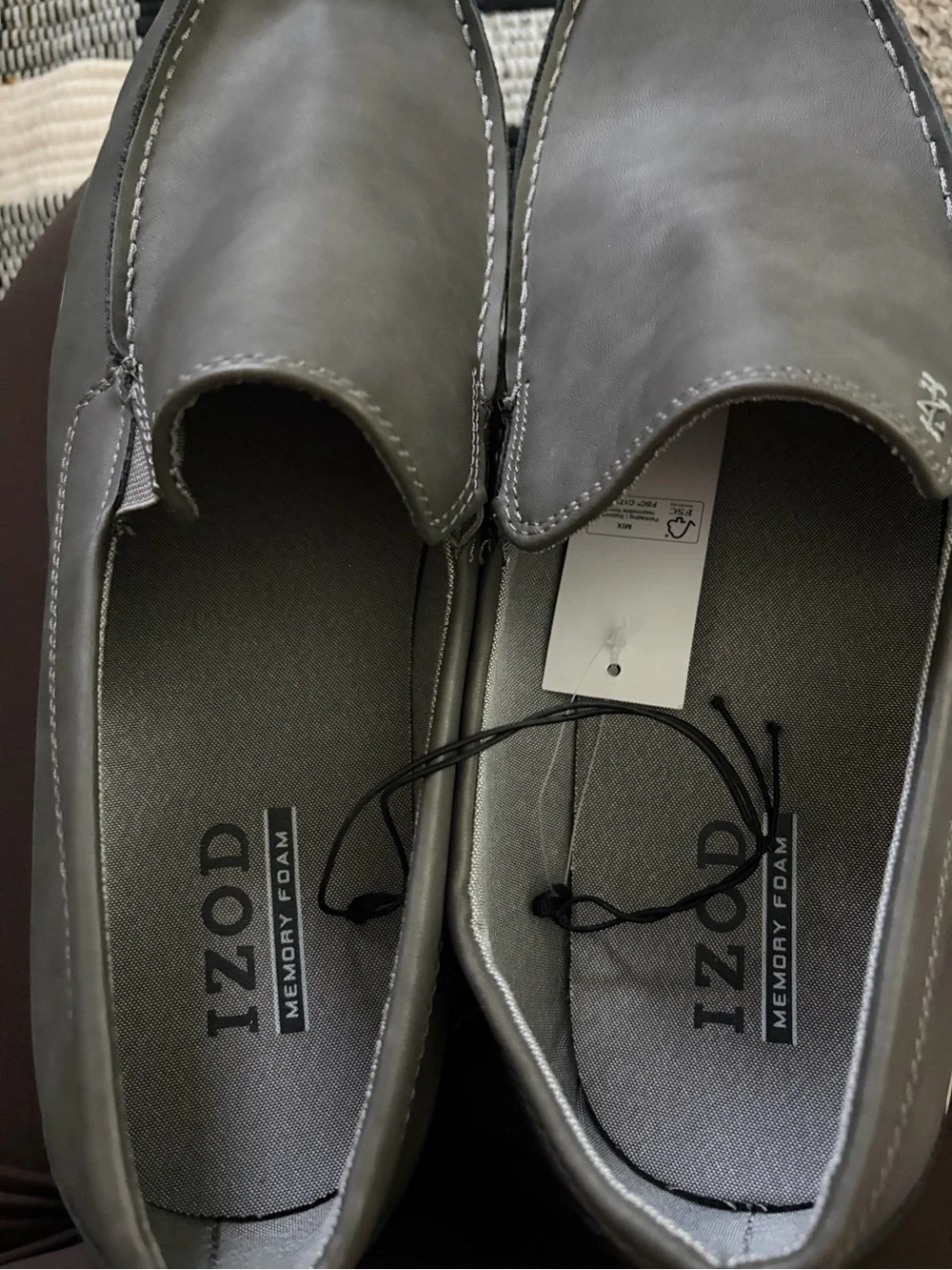 Izod Men’s Gray Slip-On Memory Foam Loafers